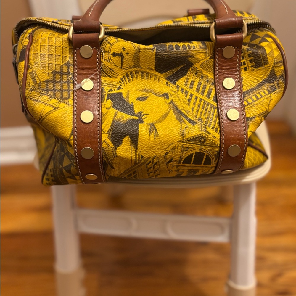 D&G Yellow and Brown Satchel with Leather Accents Top Handle bag